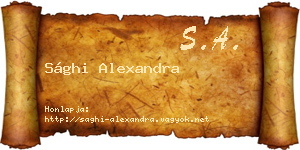 Sághi Alexandra névjegykártya